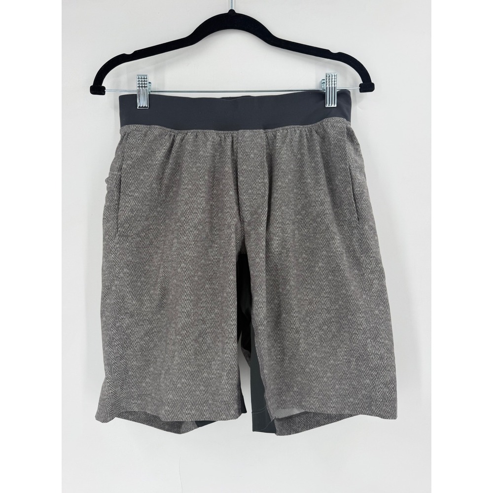 Lululemon Pace Breaker Shorts Mens S Gray Herringbone Lined Athletic Gorpcore